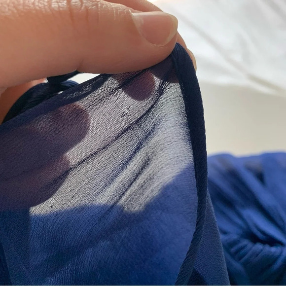 J. Crew Womens Clara Mini Dress Silk Chiffon Cocktail A  Line Blue Bridesmaid 10 - Picture 8 of 12